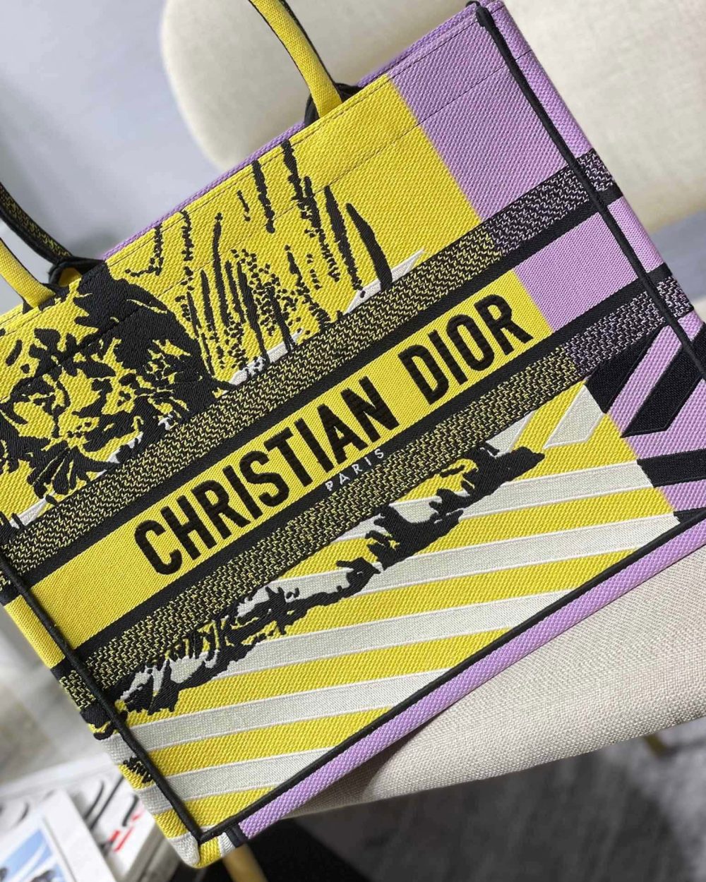 1:1 Replica Christian Dior Medium Dior Book Tote Yellow And Pink, For Women, Women’s Handbags 14in/36cm CD