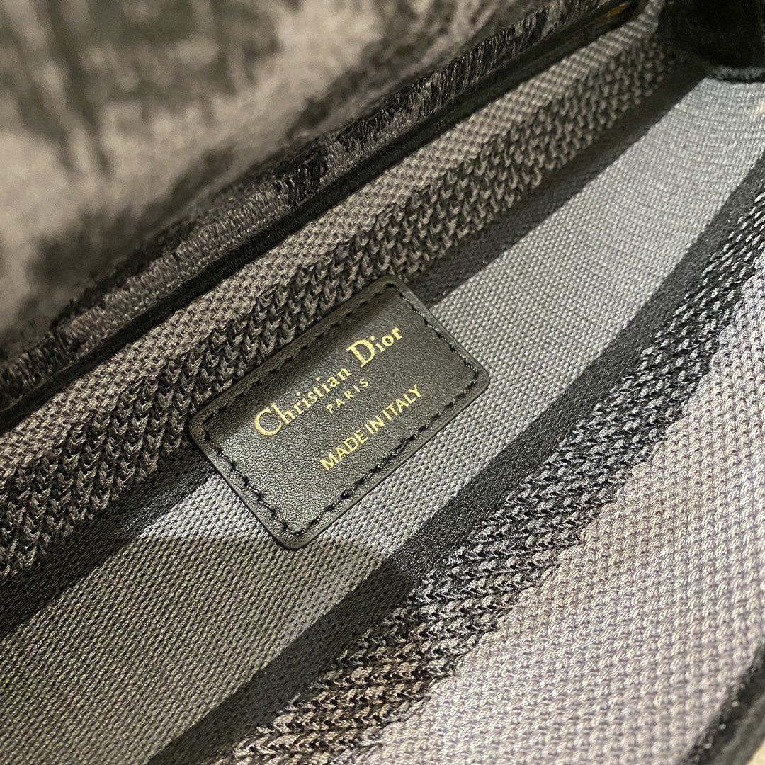 1:1 Replica Christian Dior Medium Dior Lady D-Lite Bag Blue and Black Mizza Embroidery, Blue and Black, For Women Women's Handbags, Crossbody Bags, 24cm CD M0565ORHM_M962 - Image 3