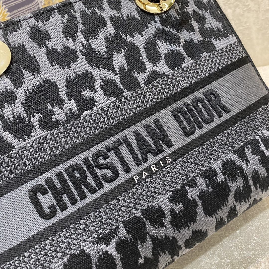 1:1 Replica Christian Dior Medium Dior Lady D-Lite Bag Blue and Black Mizza Embroidery, Blue and Black, For Women Women's Handbags, Crossbody Bags, 24cm CD M0565ORHM_M962 - Image 7