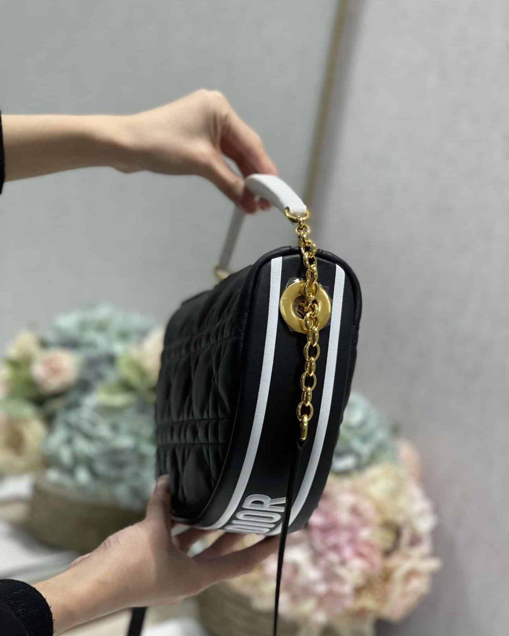 1:1 Replica Christian Dior Medium Dior Vibe Hobo Bag Black Cannage, Black, For Women Women's Handbags, Crossbody Bags, 30cm CD M7201ONOA_M911