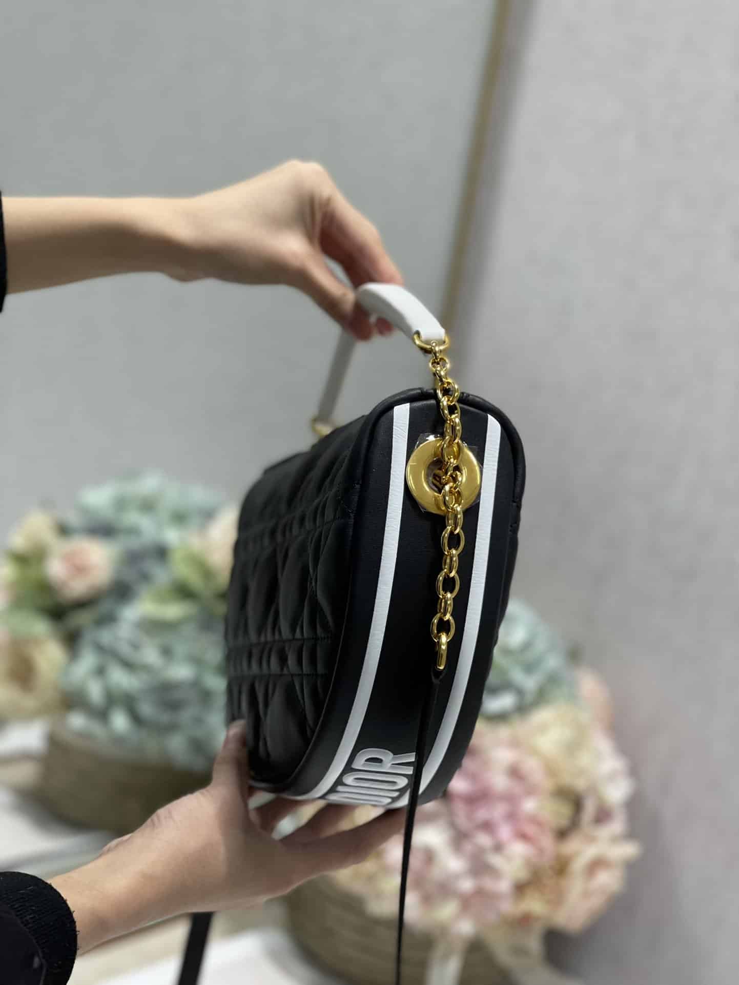 1:1 Replica Christian Dior Medium Dior Vibe Hobo Bag Black Cannage, Black, For Women Women's Handbags, Crossbody Bags, 30cm CD M7201ONOA_M911 - Image 2