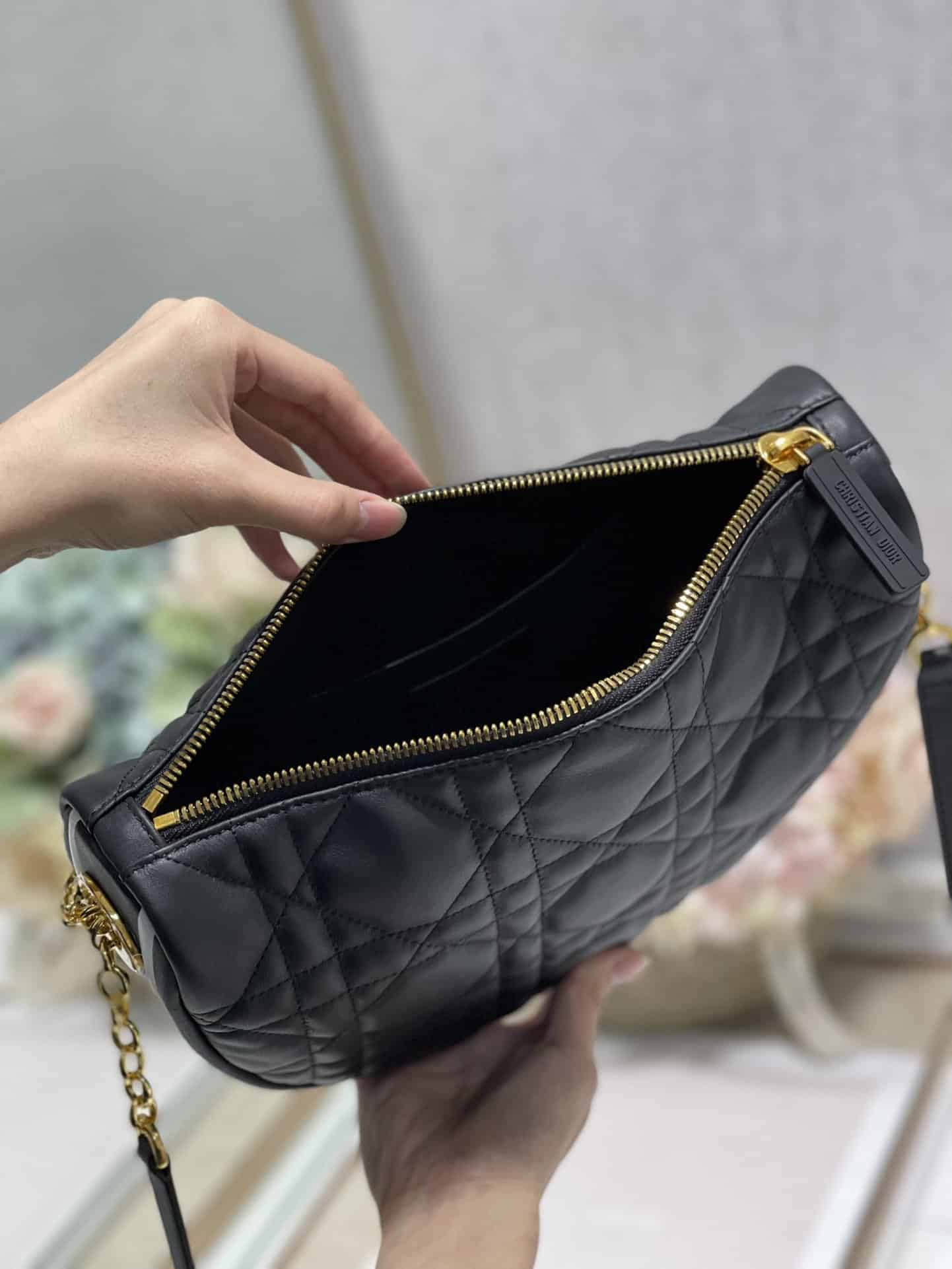 1:1 Replica Christian Dior Medium Dior Vibe Hobo Bag Black Cannage, Black, For Women Women's Handbags, Crossbody Bags, 30cm CD M7201ONOA_M911 - Image 6