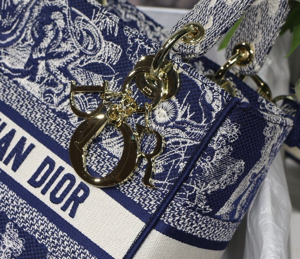 1:1 Replica Christian Dior Medium Lady D-Lite Bag Blue, For Women, Women’s Handbags 24cm/9.5in CD M0565ORGO_M928