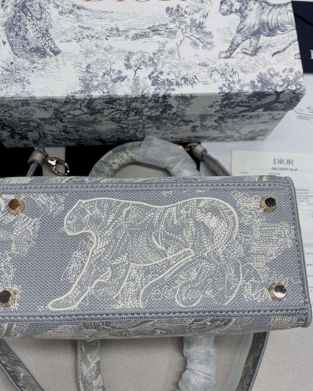 1:1 Replica Christian Dior Medium Lady D-Lite Bag Grey, For Women, Women’s Handbags 24cm/9.5in CD