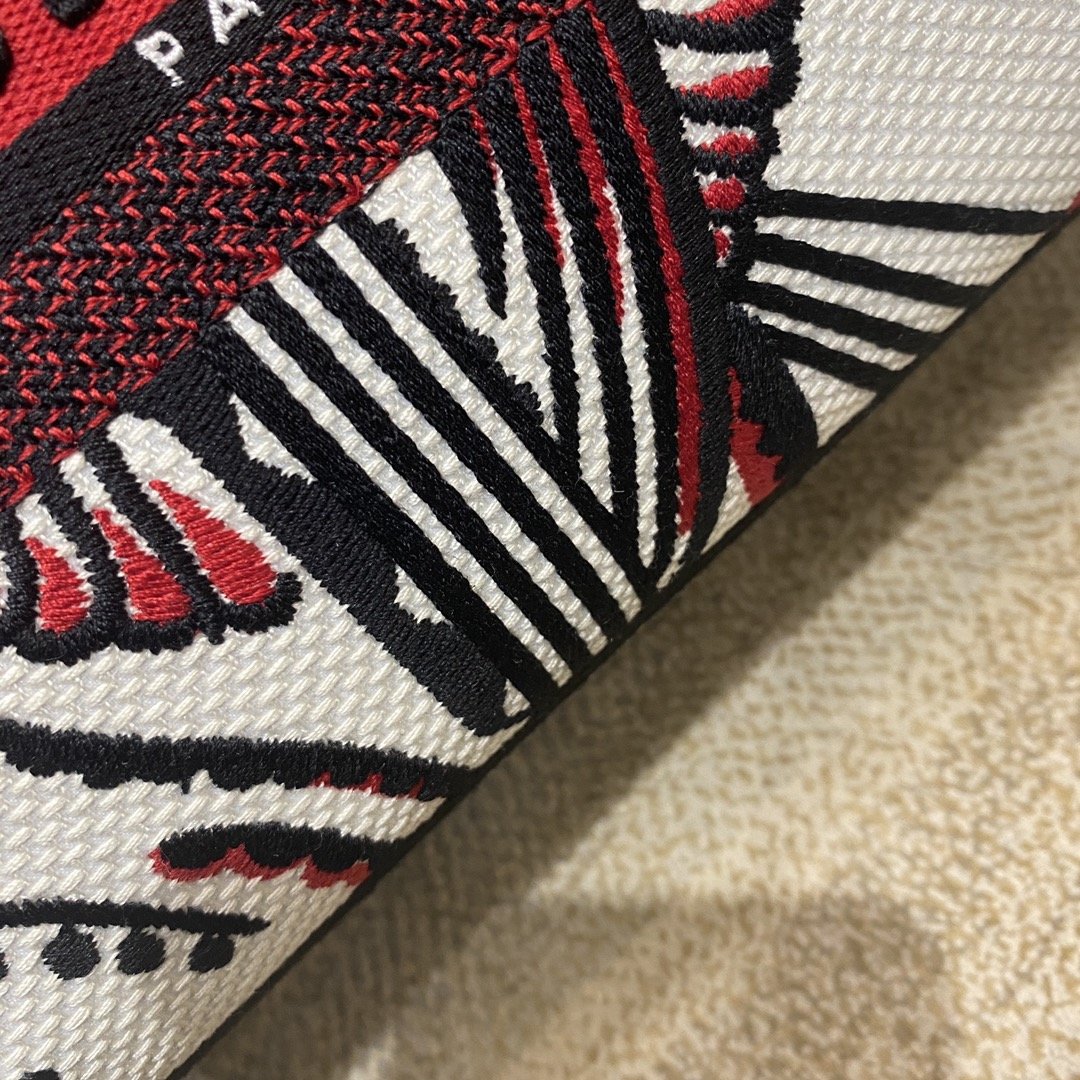 1:1 Replica Christian Dior Medium Lady D-Lite Bag Multicolor Cupidon Embroidery, Red/Latte, For Women Women's Handbags, 24cm CD M0565OTQG_M941 - Image 8