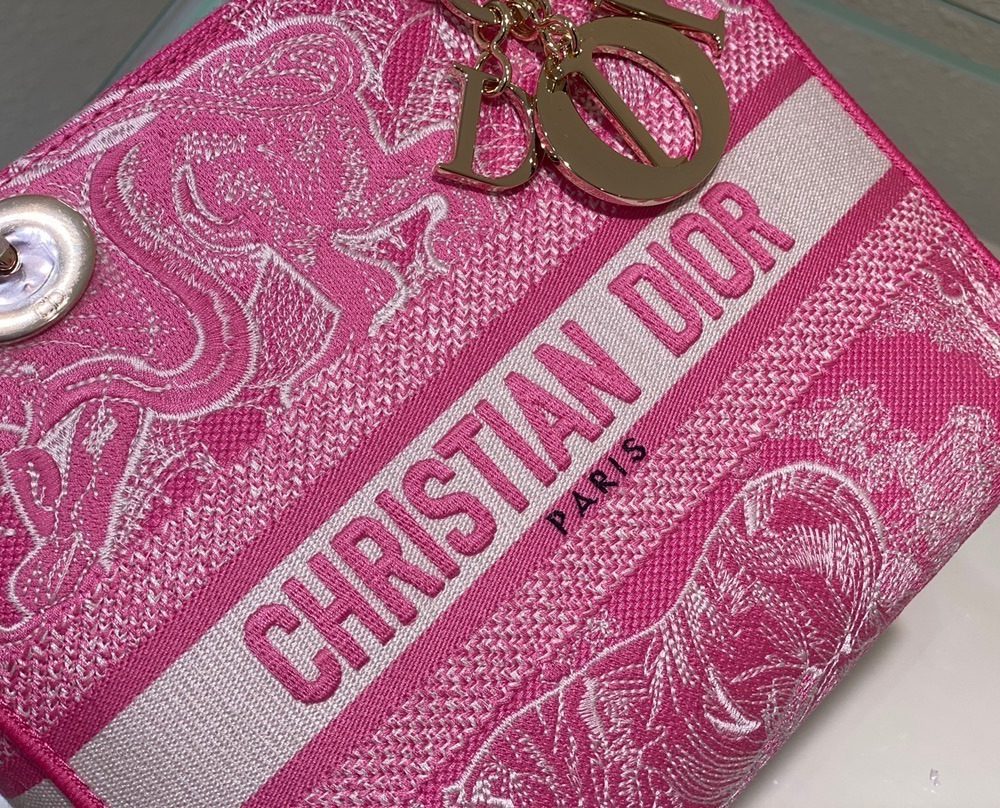 1:1 Replica Christian Dior Medium Lady D-Lite Bag Pink, For Women, Women’s Handbags 24cm/9.5in CD M0565OROC_M956