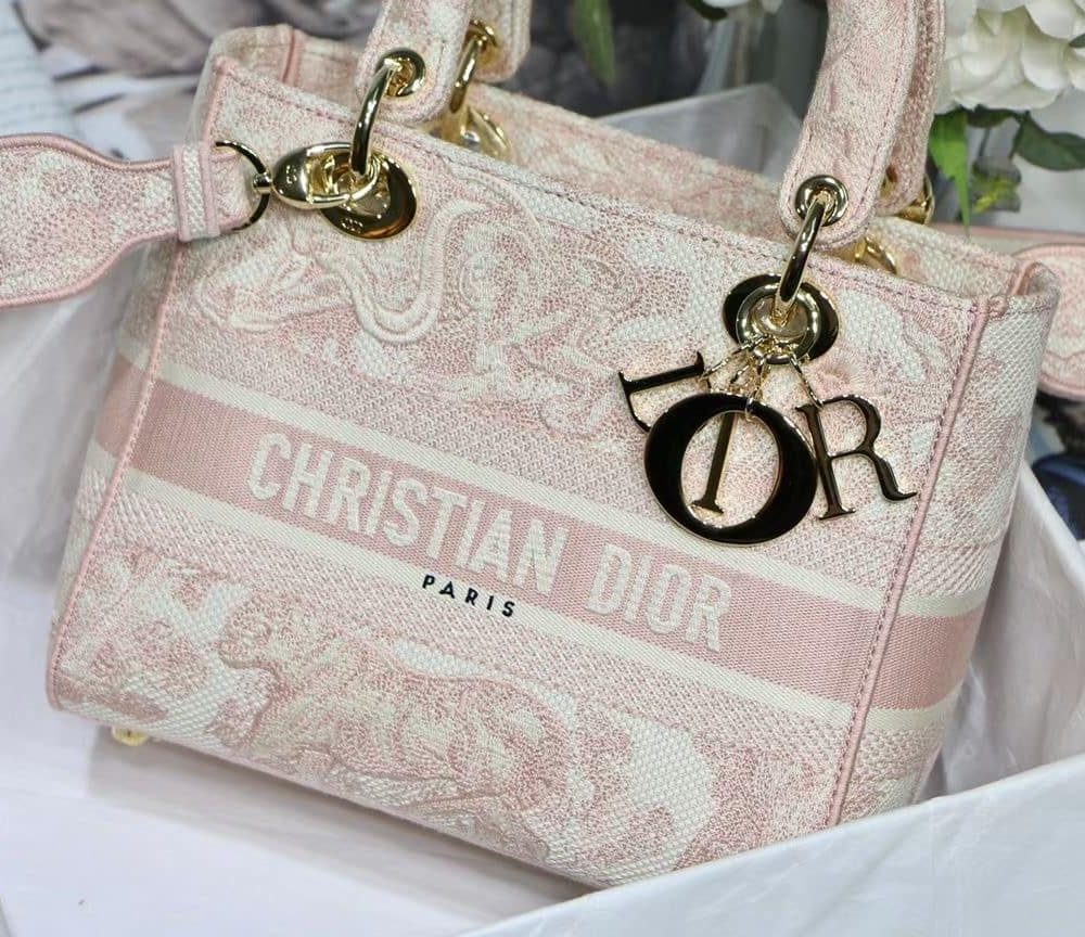 1:1 Replica Christian Dior Medium Lady D-Lite Bag Pink, For Women, Women’s Handbags 24cm/9.5in CD M0565OTDT_M912