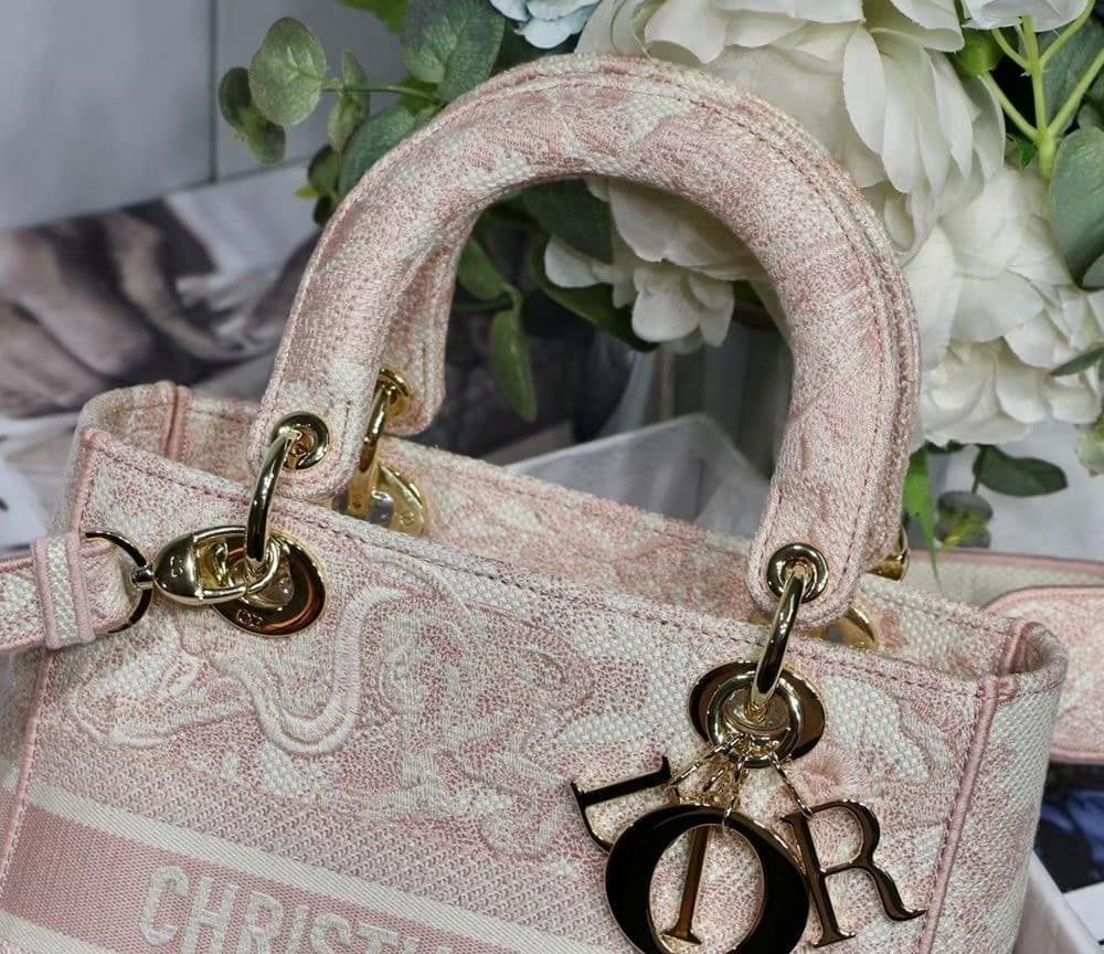 1:1 Replica Christian Dior Medium Lady D-Lite Bag Pink, For Women, Women’s Handbags 24cm/9.5in CD M0565OTDT_M912