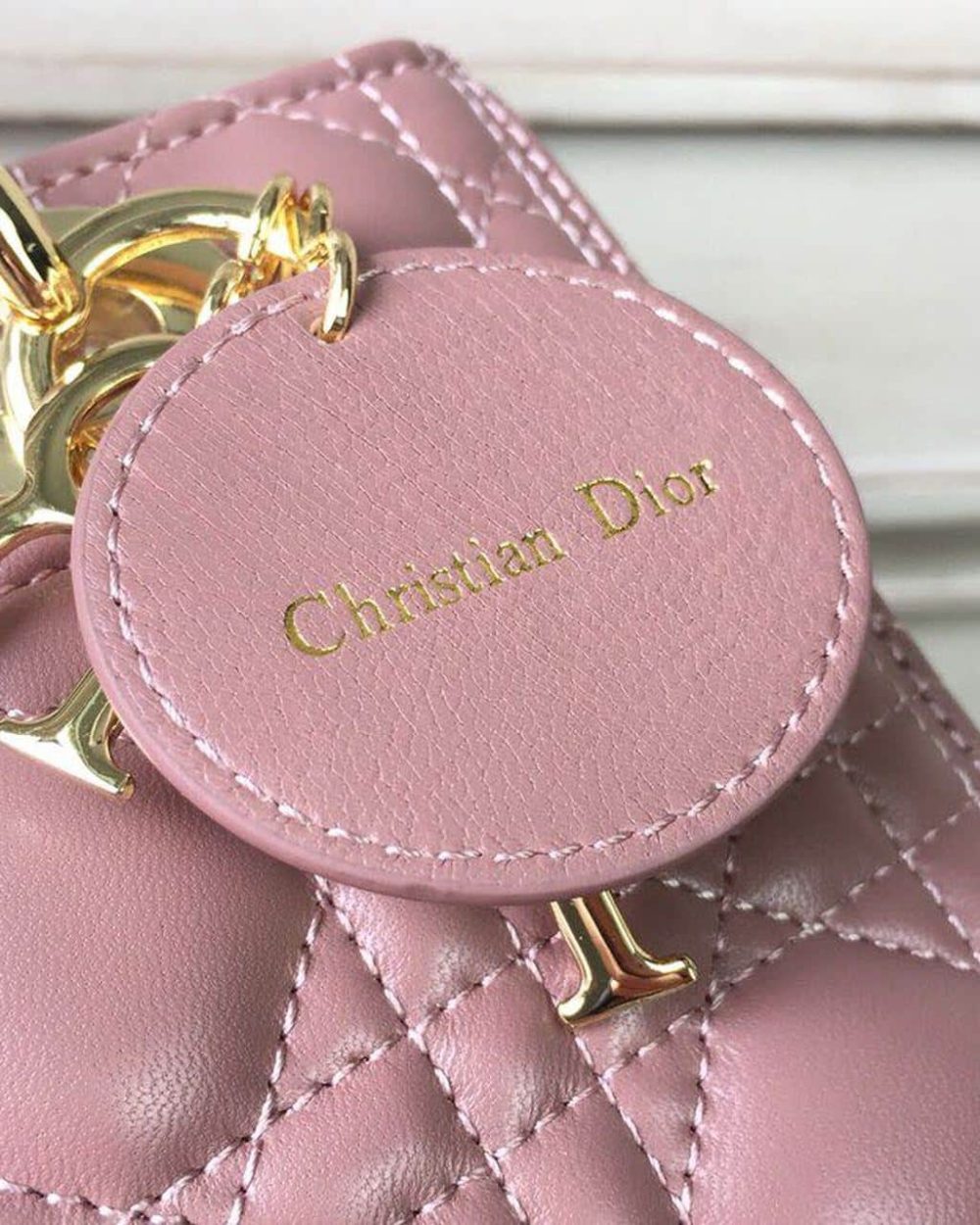 1:1 Replica Christian Dior Medium Lady Dior Bag Gold Toned Hardware Dusty Pink For Women 24cm/9in CD