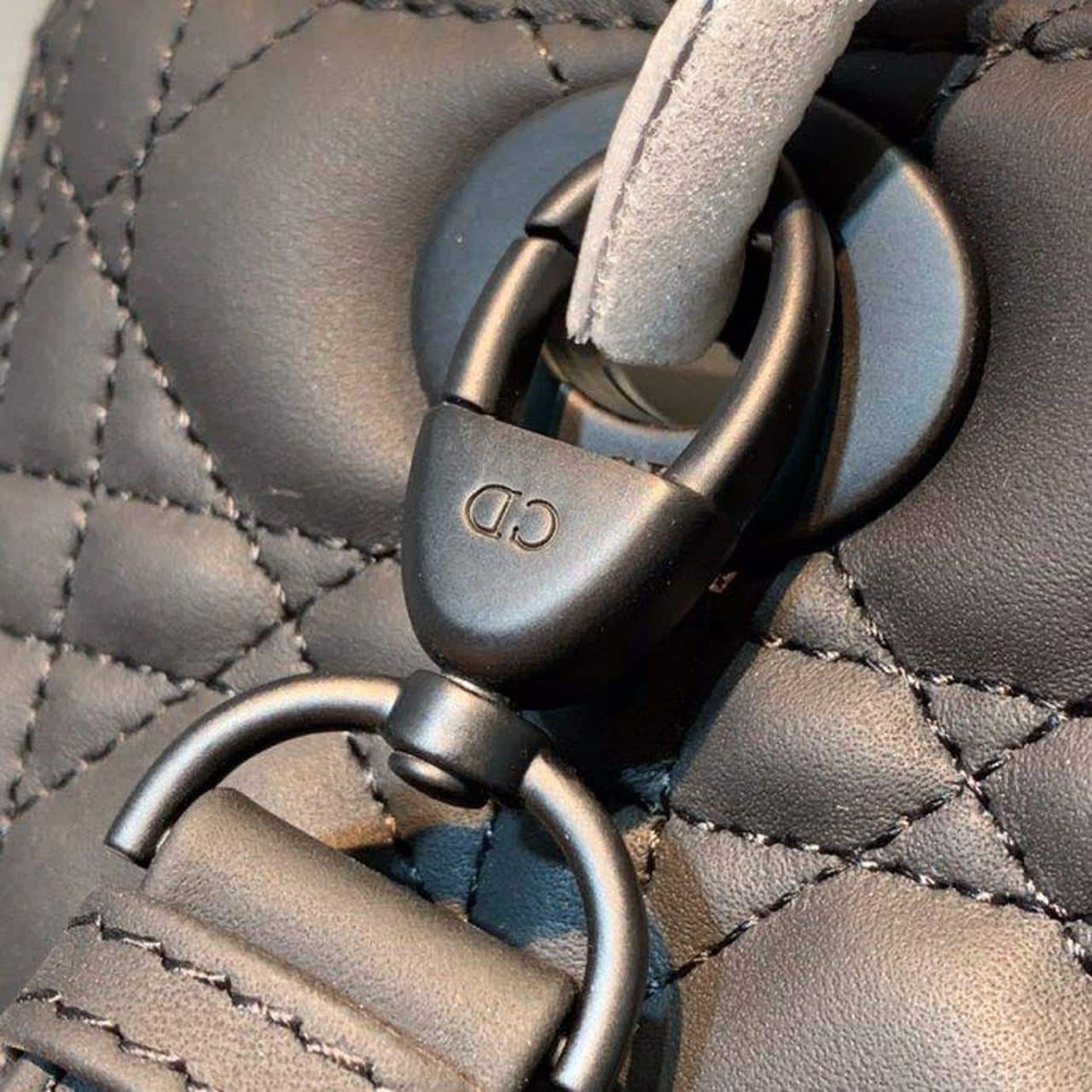 1:1 Replica Christian Dior Medium Lady Dior Bag Matte Hardware Black Ultramatte For Women 9.5in/24cm CD M0565SLOI_M989 - Image 12