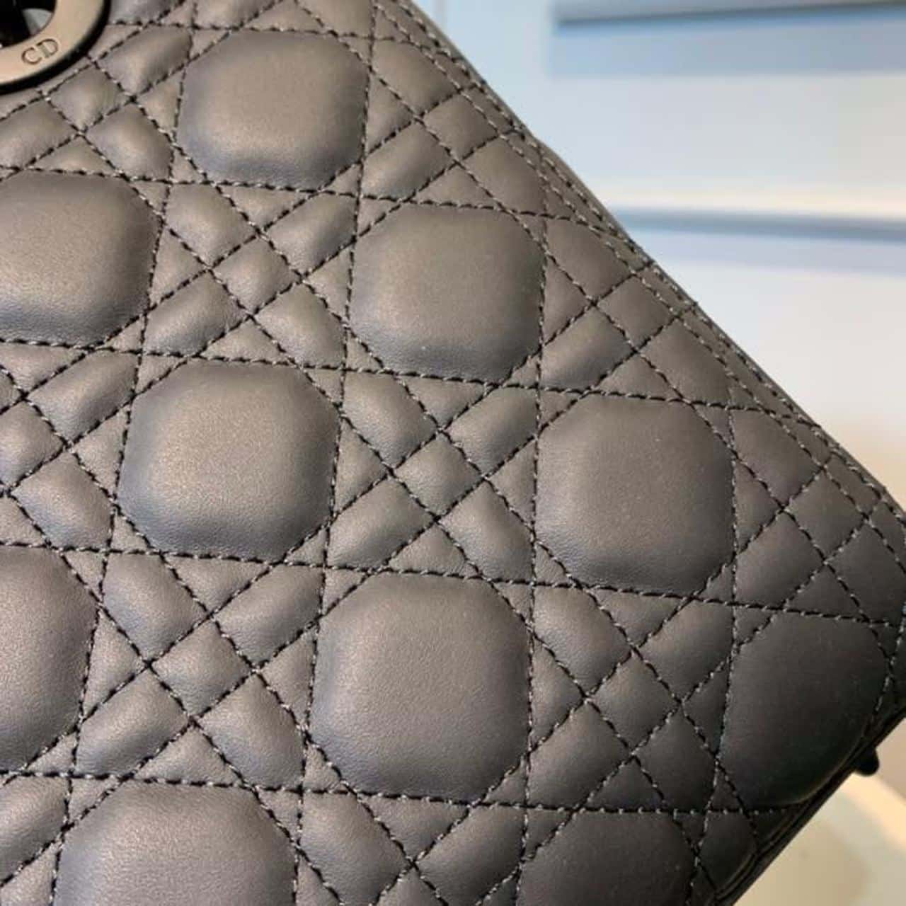 1:1 Replica Christian Dior Medium Lady Dior Bag Matte Hardware Black Ultramatte For Women 9.5in/24cm CD M0565SLOI_M989 - Image 9