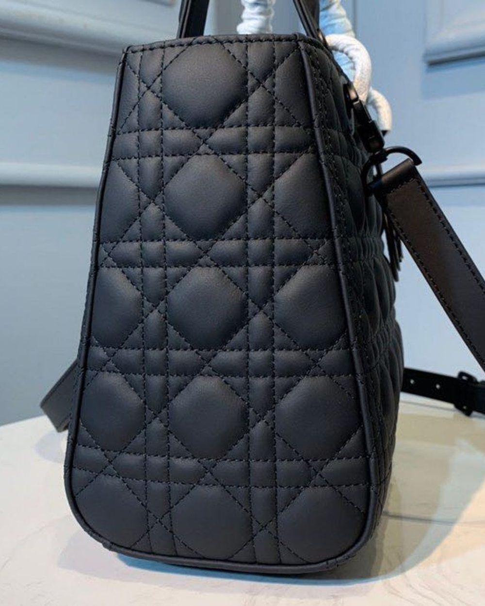 1:1 Replica Christian Dior Medium Lady Dior Bag Matte Hardware Black Ultramatte For Women 9.5in/24cm CD M0565SLOI_M989