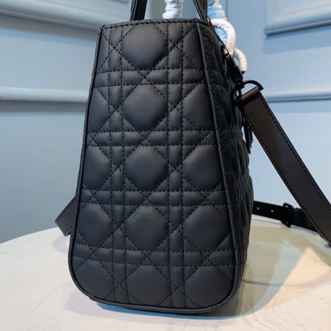 1:1 Replica Christian Dior Medium Lady Dior Bag Matte Hardware Black Ultramatte For Women 9.5in/24cm CD M0565SLOI_M989 - Image 10