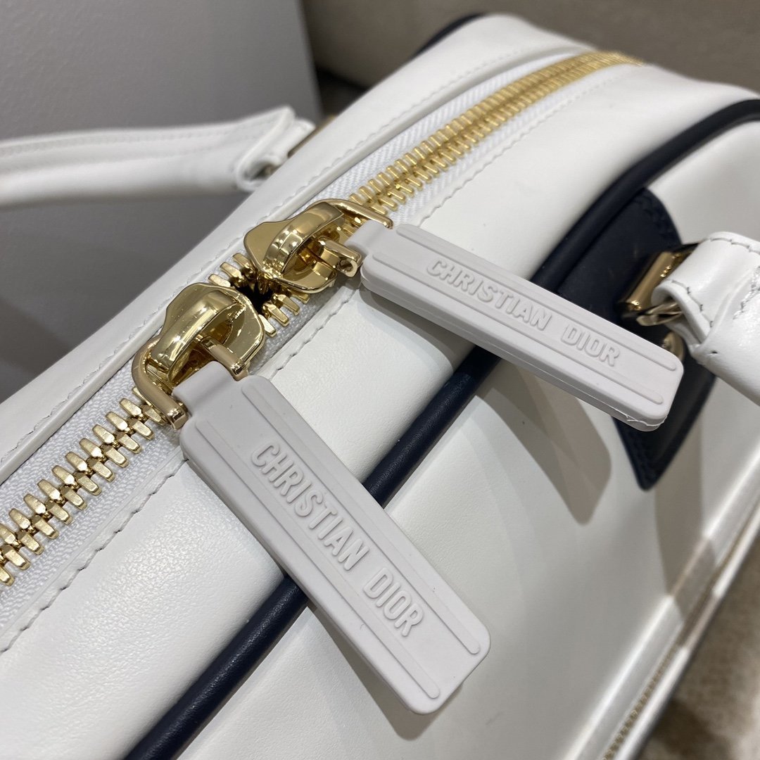 1:1 Replica Christian Dior Medium Vibe Zip Bowling Bag, White, For Men/Women Bowling Bags, 34cm CD M6202OOBR_M879 - Image 8