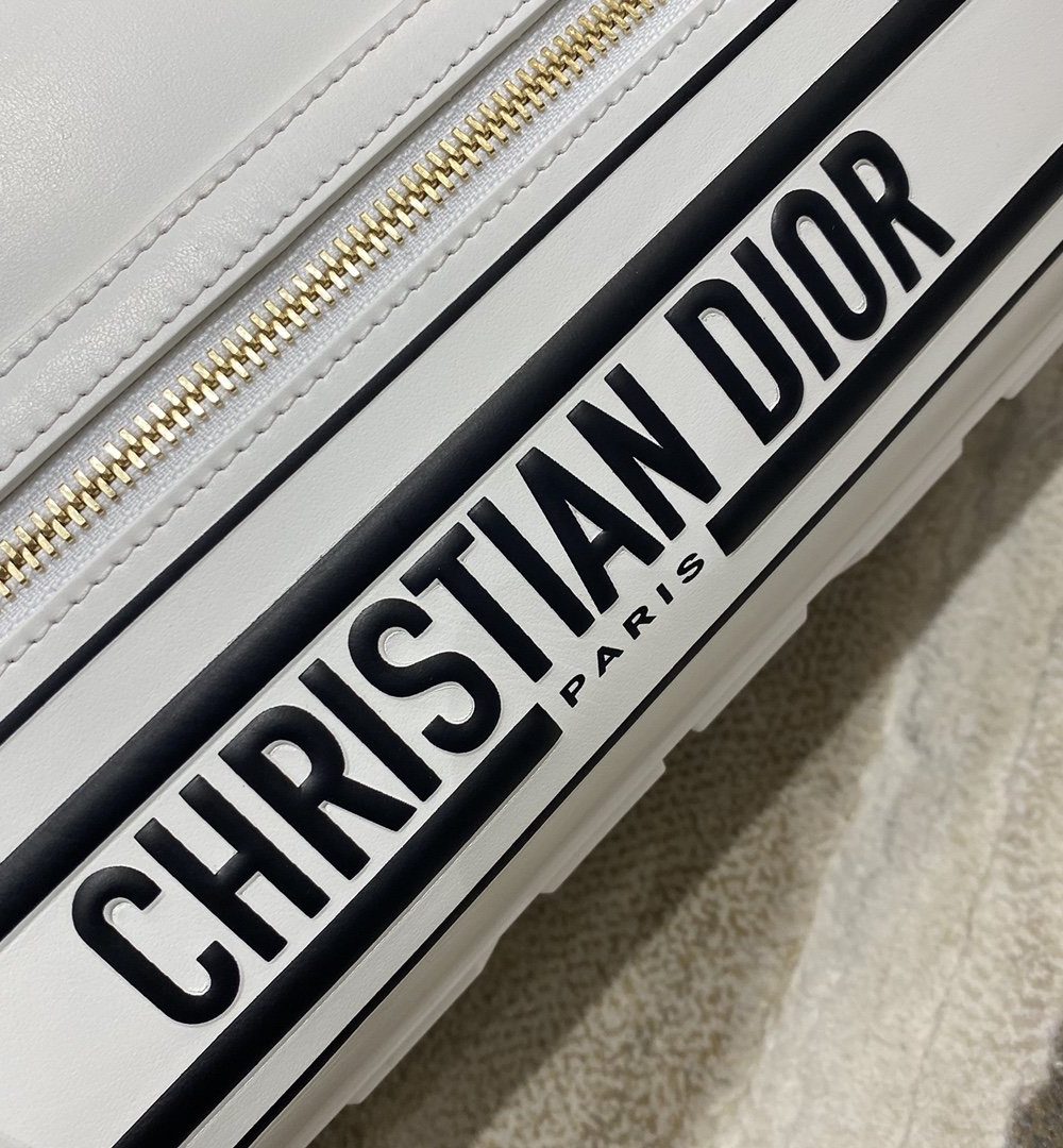 1:1 Replica Christian Dior Medium Vibe Zip Bowling Bag, White, For Men/Women Bowling Bags, 34cm CD M6202OOBR_M879