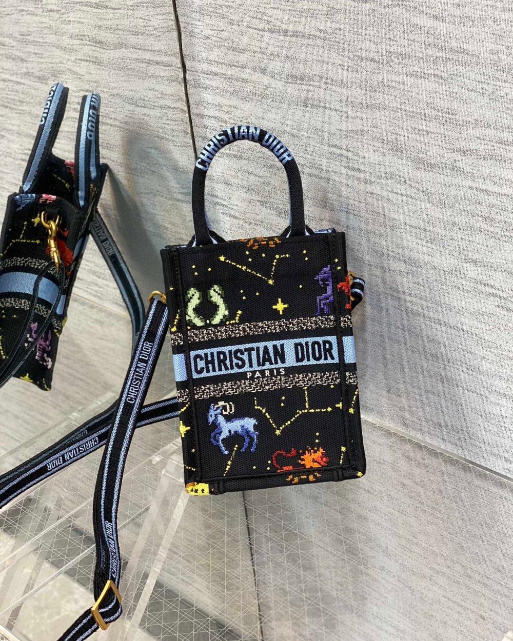 1:1 Replica Christian Dior Mimi Dior Book Tote Phone Bag Black, For Women, Women’s Handbags 7in/18cm CD