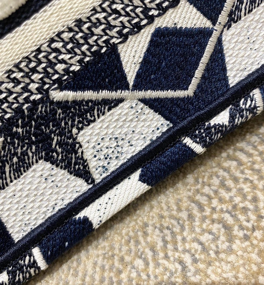 1:1 Replica Christian Dior Mini Book Tote Bag in Dior Étoile Embroidery Dior Bag,  Blue/White, For Women Women’s Handbags, 22.5cm CD