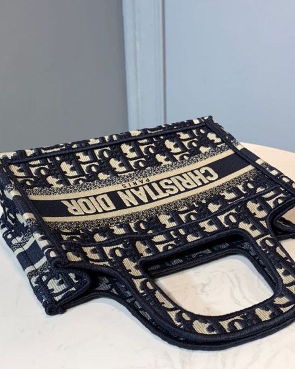 1:1 Replica Christian Dior Mini Dior Book Tote Bag Blue By Maria Grazia Chiuri For Women 9in/23cm CD S5475ZRIW_M928