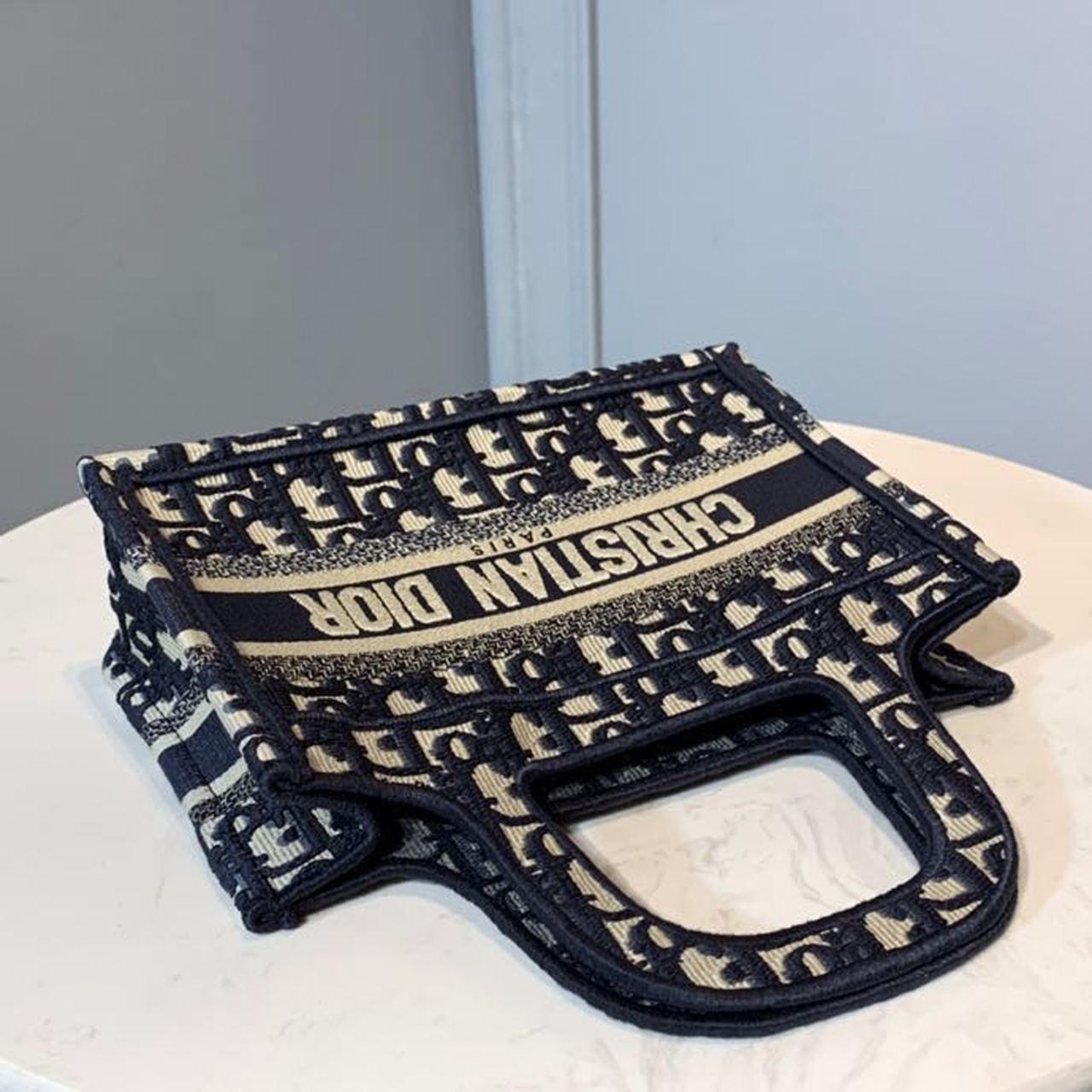 1:1 Replica Christian Dior Mini Dior Book Tote Bag Blue By Maria Grazia Chiuri For Women 9in/23cm CD S5475ZRIW_M928 - Image 8