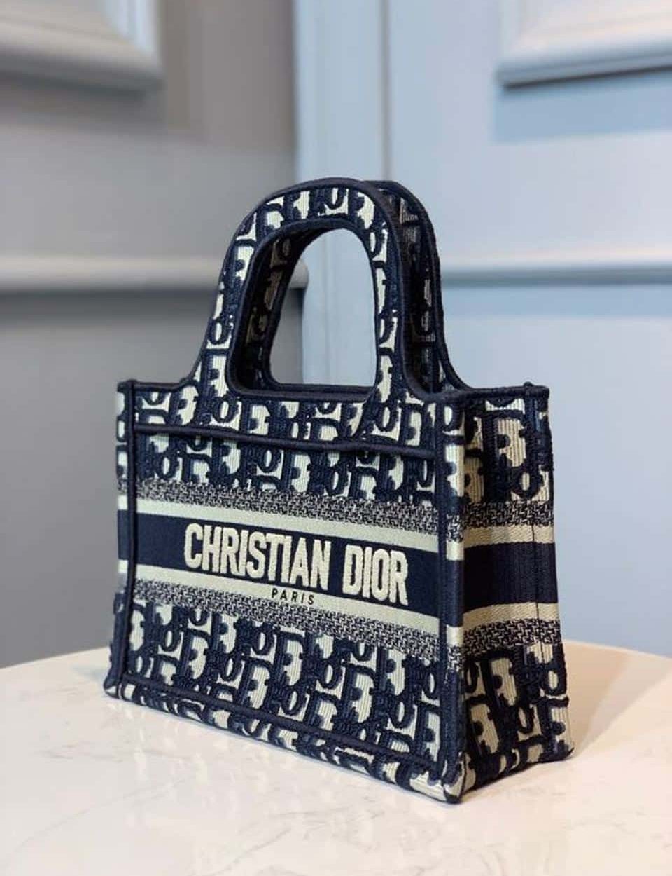 1:1 Replica Christian Dior Mini Dior Book Tote Bag Blue By Maria Grazia Chiuri For Women 9in/23cm CD S5475ZRIW_M928