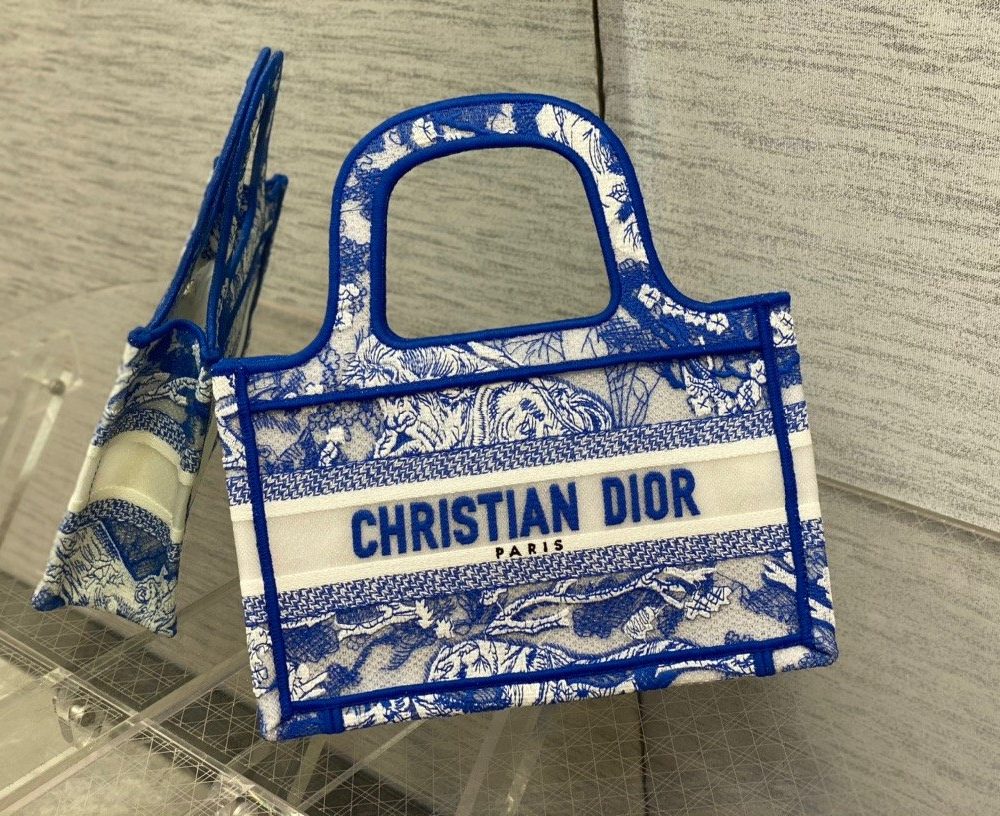 1:1 Replica Christian Dior Mini Dior Book Tote Blue, For Women Women’s Handbags 9in/23cm CD