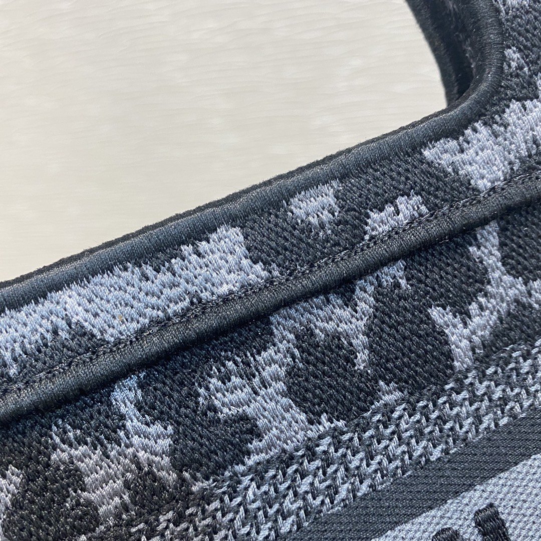 1:1 Replica Christian Dior Mini Dior Book Tote Mizza Embroidery, Blue/Black, For Women Women's Handbags, 9in/23cm CD S5475ZRHM_M962 - Image 2