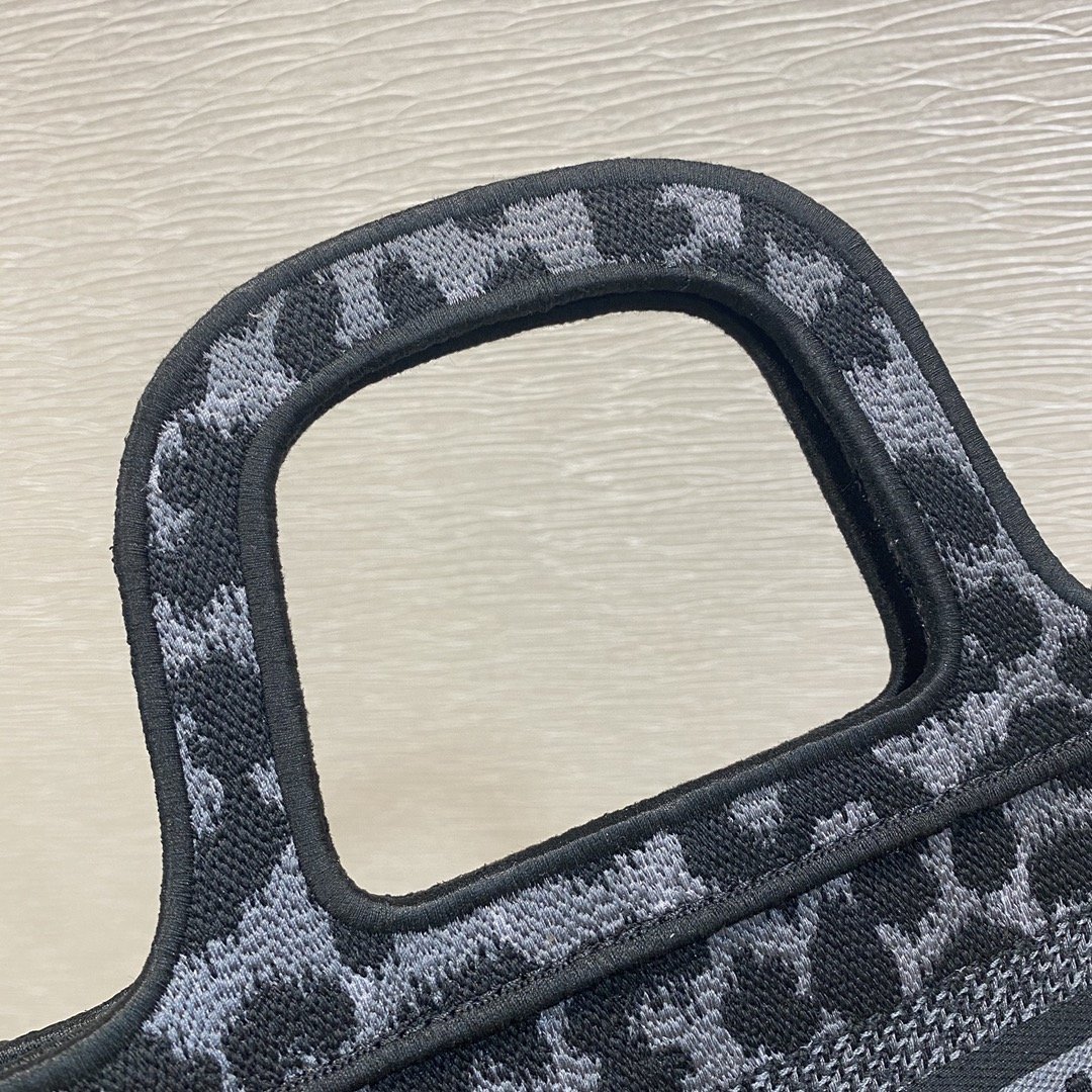 1:1 Replica Christian Dior Mini Dior Book Tote Mizza Embroidery, Blue/Black, For Women Women's Handbags, 9in/23cm CD S5475ZRHM_M962 - Image 6