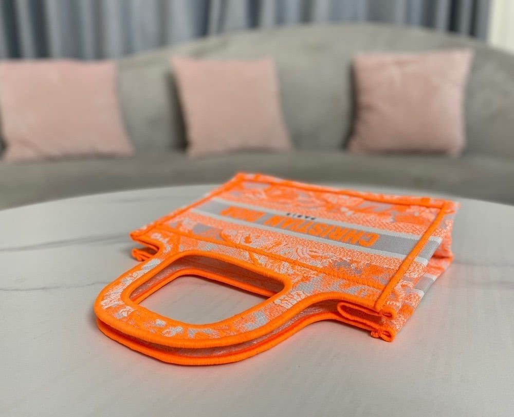 1:1 Replica Christian Dior Mini Dior Book Tote Orange For Women, Women’s Handbags 9in/23cm CD S5475ZRVJ_M057