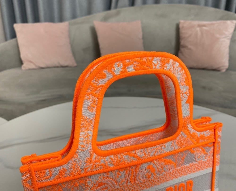1:1 Replica Christian Dior Mini Dior Book Tote Orange For Women, Women’s Handbags 9in/23cm CD S5475ZRVJ_M057
