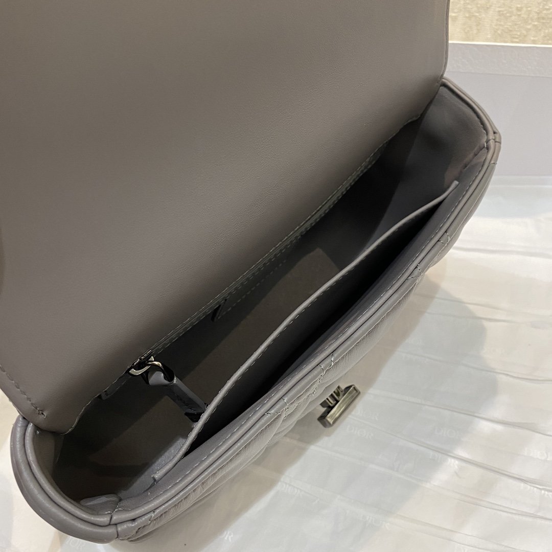 1:1 Replica Christian Dior Mini Dior Caro Bag Gray Padded Macrocannage, Gray, For Women Women’s Handbags, Crossbody Bags, 20cm CD - Image 3