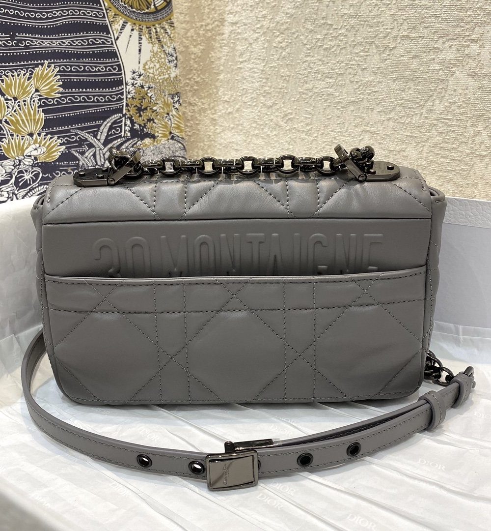 1:1 Replica Christian Dior Mini Dior Caro Bag Gray Padded Macrocannage, Gray, For Women Women’s Handbags, Crossbody Bags, 20cm CD