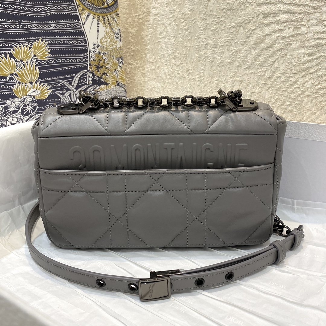 1:1 Replica Christian Dior Mini Dior Caro Bag Gray Padded Macrocannage, Gray, For Women Women’s Handbags, Crossbody Bags, 20cm CD - Image 2