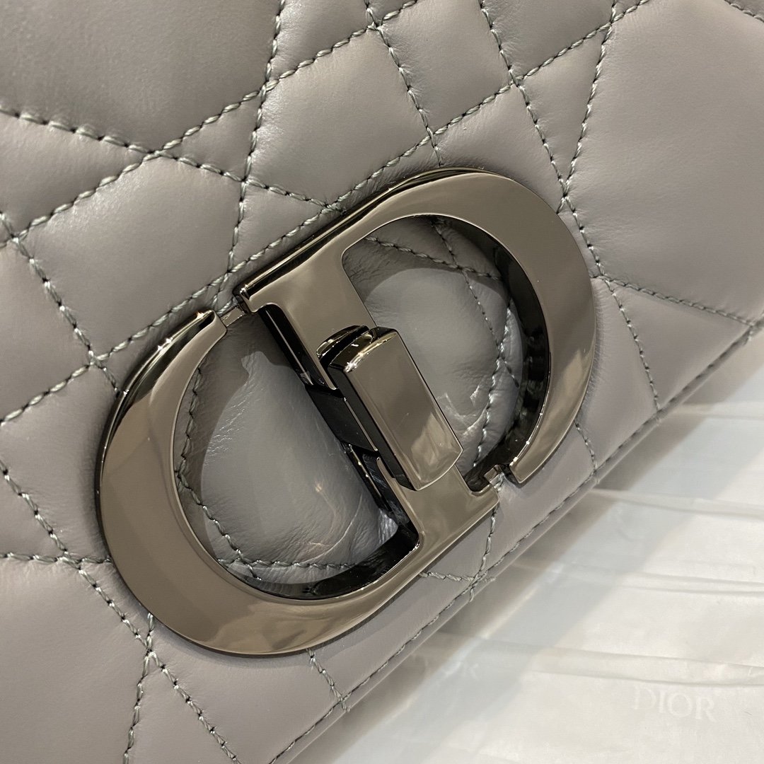 1:1 Replica Christian Dior Mini Dior Caro Bag Gray Padded Macrocannage, Gray, For Women Women’s Handbags, Crossbody Bags, 20cm CD - Image 5