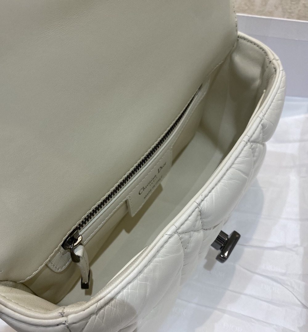 1:1 Replica Christian Dior Mini Dior Caro Bag Latte Matte Padded Macrocannage, Latte White, For Women Women’s Handbags, Crossbody Bags, 20cm CD