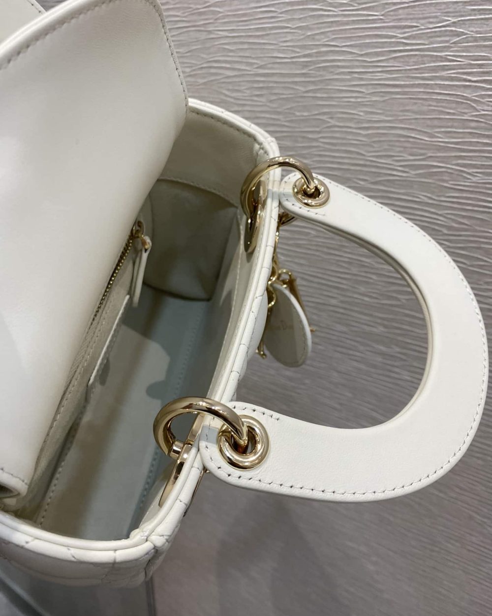 1:1 Replica Christian Dior Mini Lady Dior Bag White For Women 6.5in/17cm CD M0505SLOI