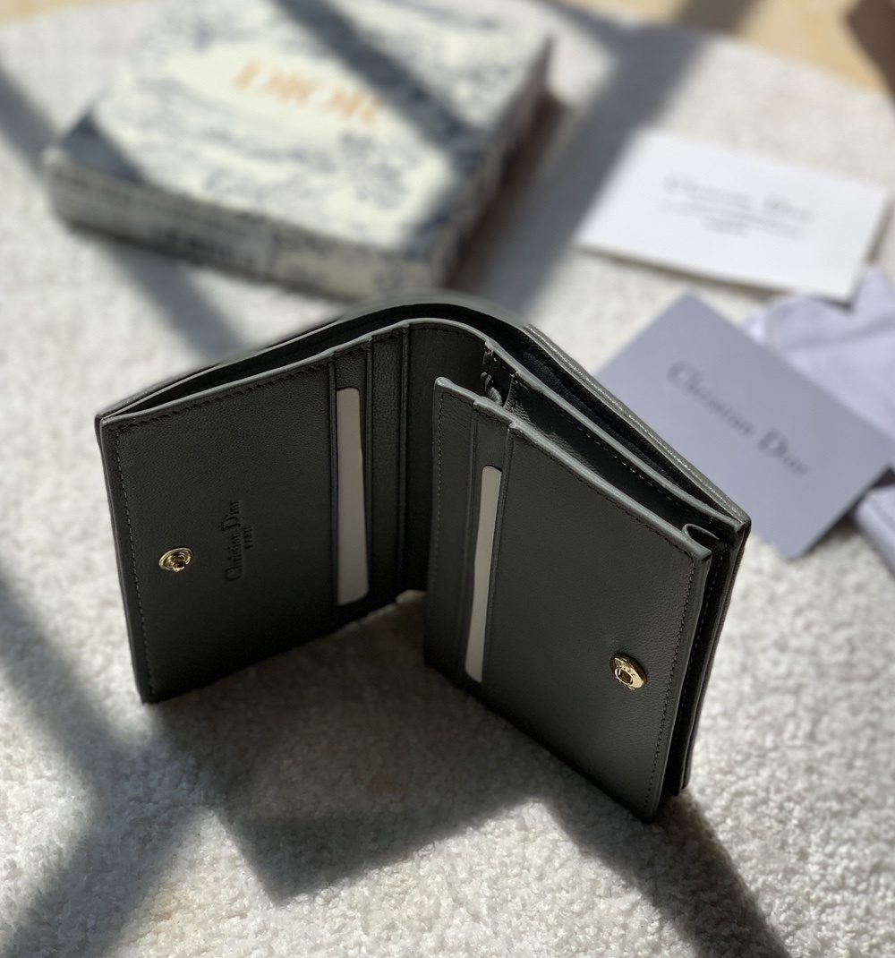 1:1 Replica Christian Dior Mini Lady Dior Wallet Grey For Women, Women's Wallet 4.5in/11cm CD