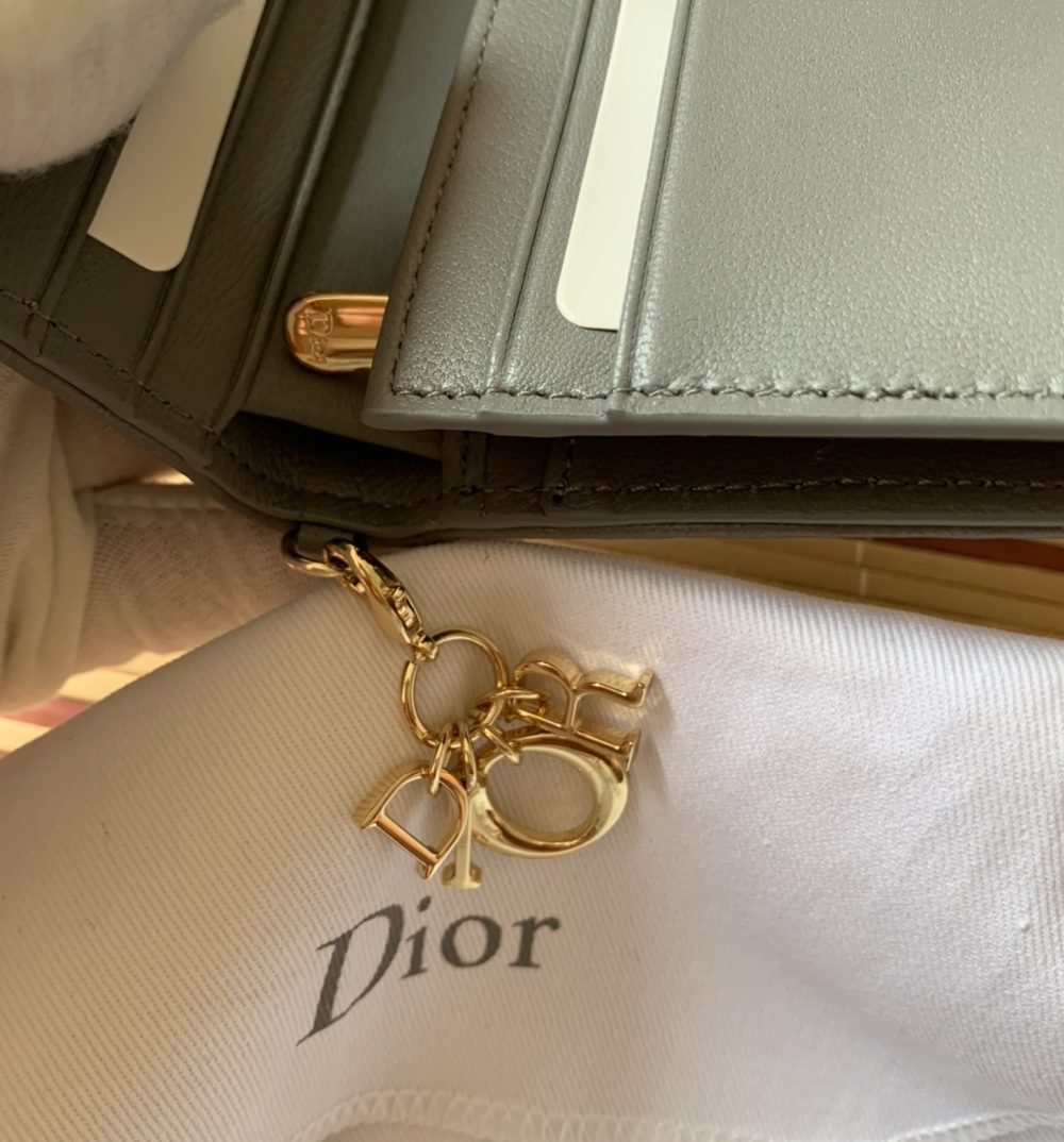 1:1 Replica Christian Dior Mini Lady Dior Wallet Grey For Women, Women's Wallet 4.5in/11cm CD