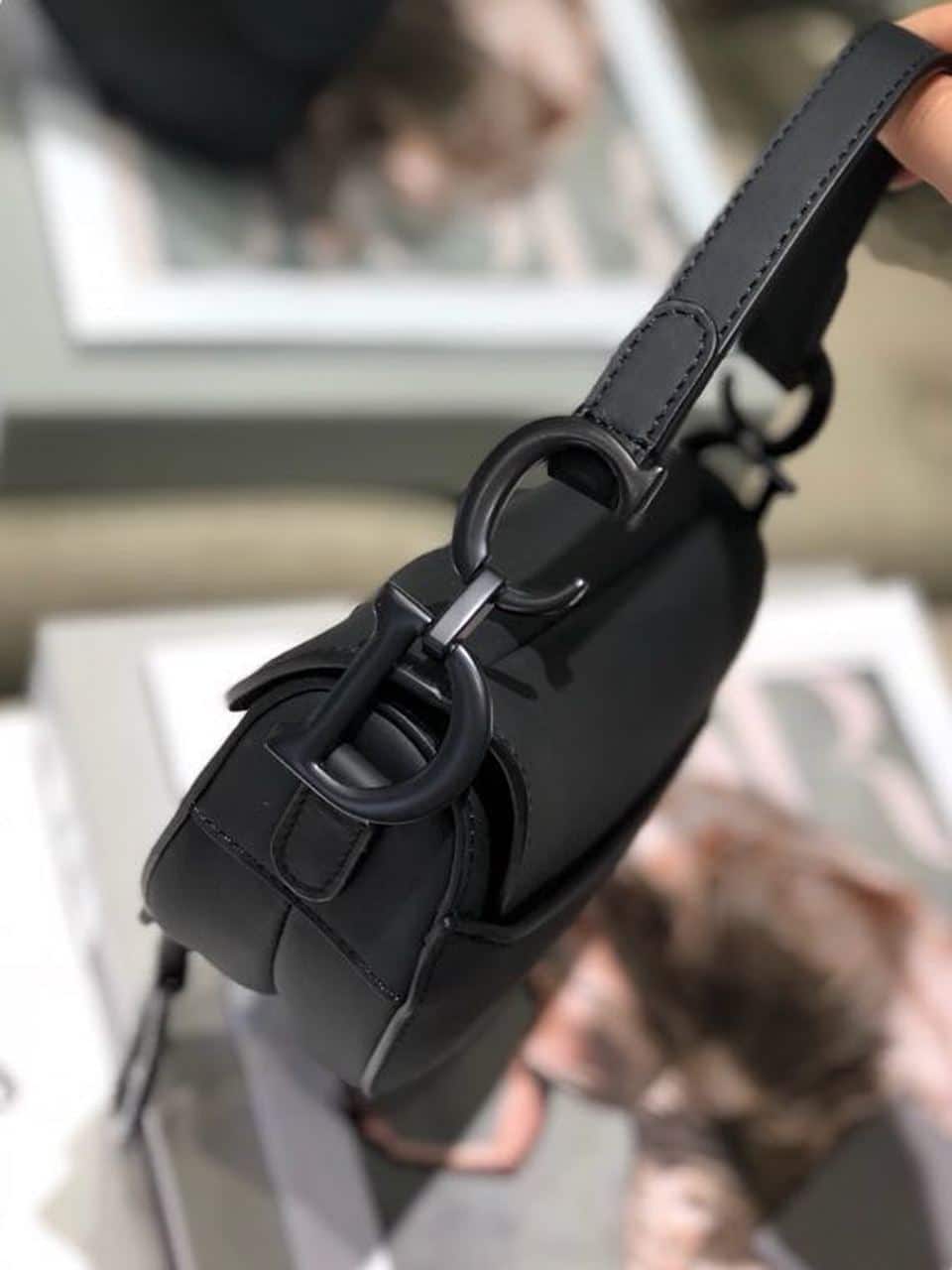 1:1 Replica Christian Dior Mini Saddle Bag Black Ultramatte For Women 19.5cm/7.6in CD - Image 5