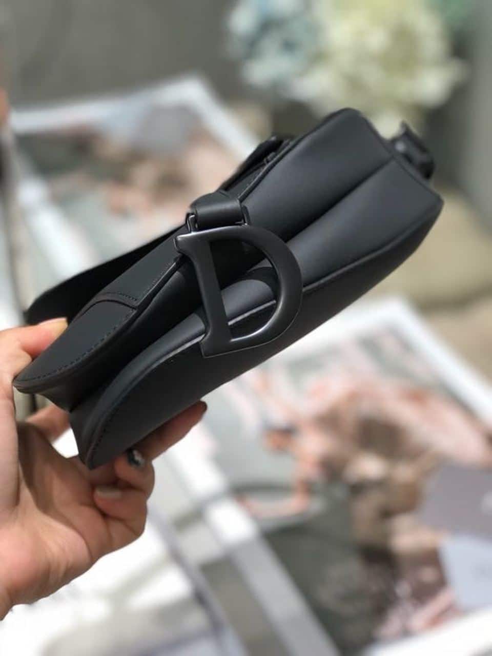 1:1 Replica Christian Dior Mini Saddle Bag Black Ultramatte For Women 19.5cm/7.6in CD - Image 3