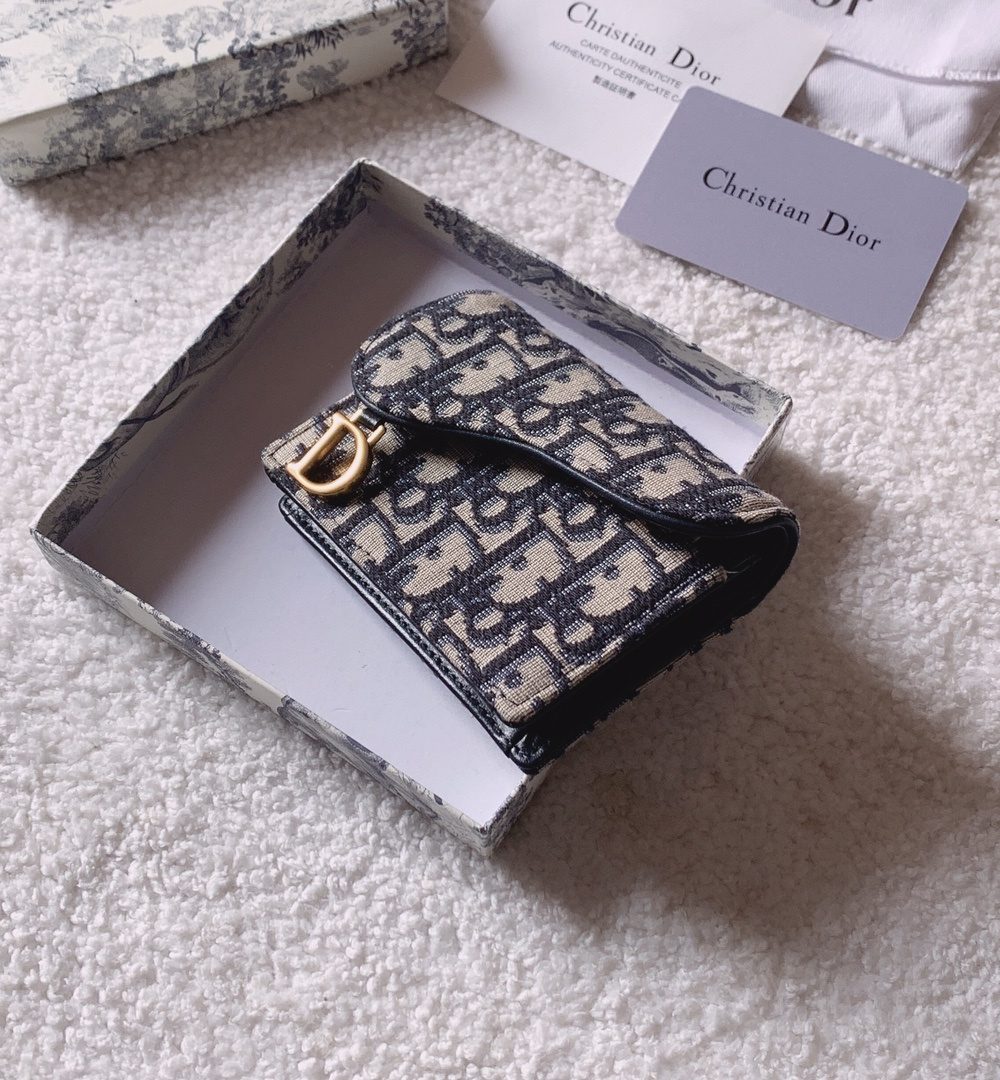 1:1 Replica Christian Dior Oblique Saddle Begie Wallet 11cm