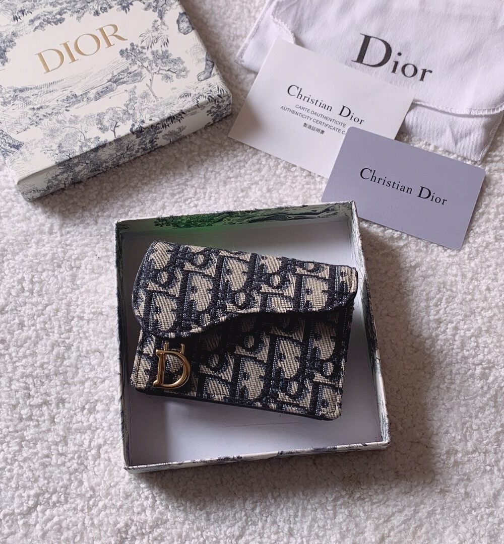 1:1 Replica Christian Dior Oblique Saddle Begie Wallet 11cm