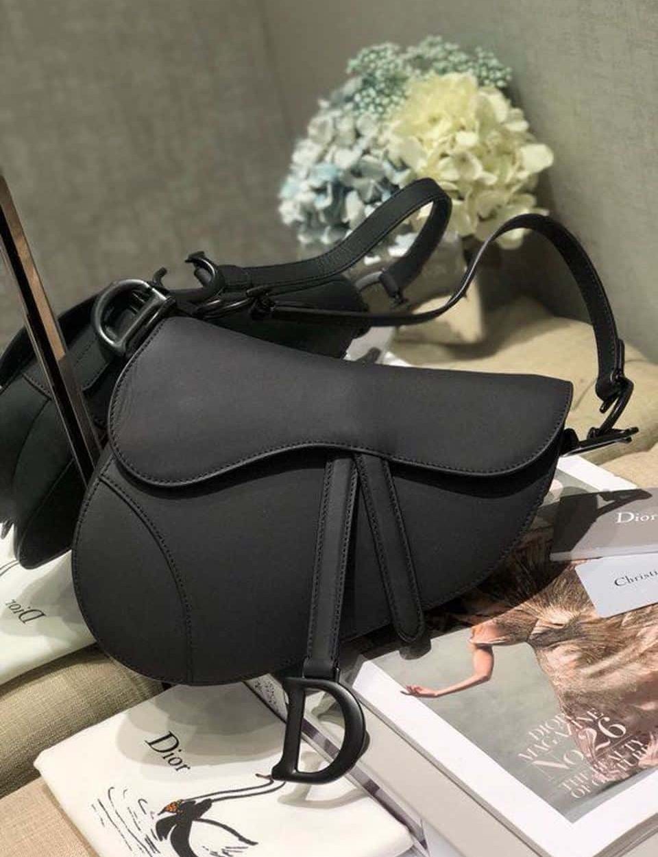 1:1 Replica Christian Dior Saddle Bag Black For Women 10in/26cm CD M0446SLLO_M989