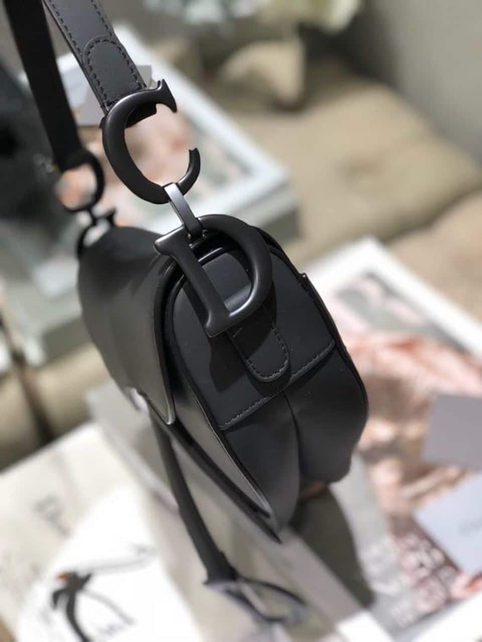 1:1 Replica Christian Dior Saddle Bag Black For Women 10in/26cm CD M0446SLLO_M989 - Image 3