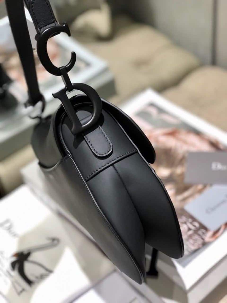 1:1 Replica Christian Dior Saddle Bag Black For Women 10in/26cm CD M0446SLLO_M989 - Image 10