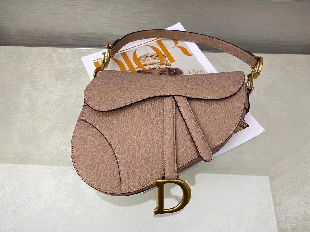 1:1 Replica Christian Dior Saddle Bag With Strap Gold Toned Hardware For Women 25.5cm/10in CD M0455CBAA_M50P