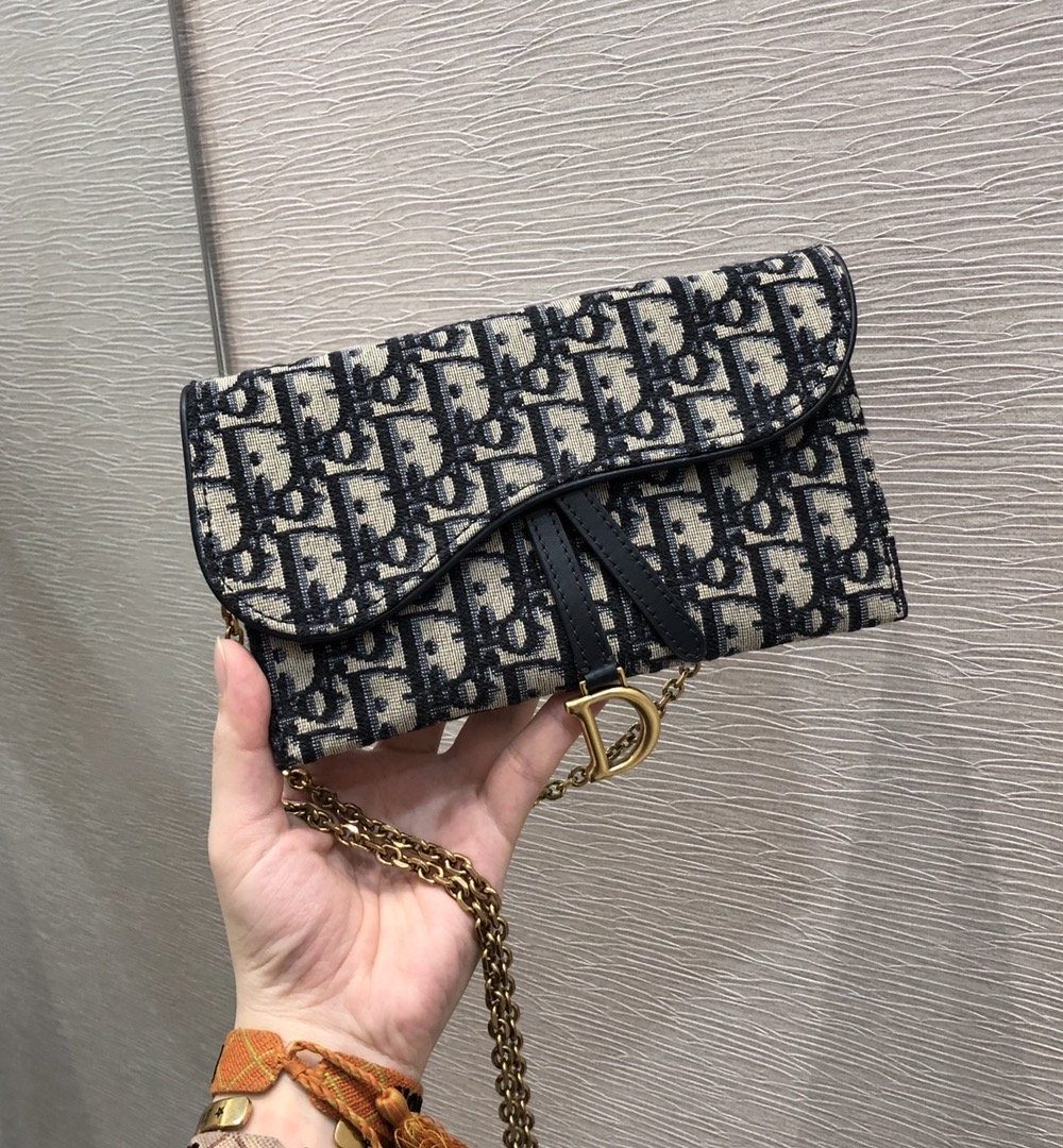 1:1 Replica Christian Dior Saddle Pouch Blue For Women 8.5in/22cm CD S5620CTZQ_M928