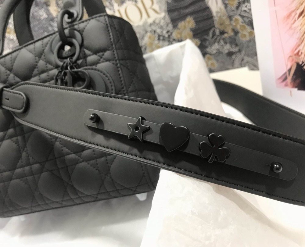 1:1 Replica Christian Dior Smal Lady Dior My ABCDIOR Bag Black For Women 8in/20cm CD M0538SLOI_M989