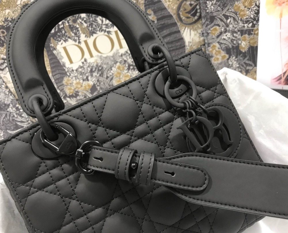 1:1 Replica Christian Dior Smal Lady Dior My ABCDIOR Bag Black For Women 8in/20cm CD M0538SLOI_M989