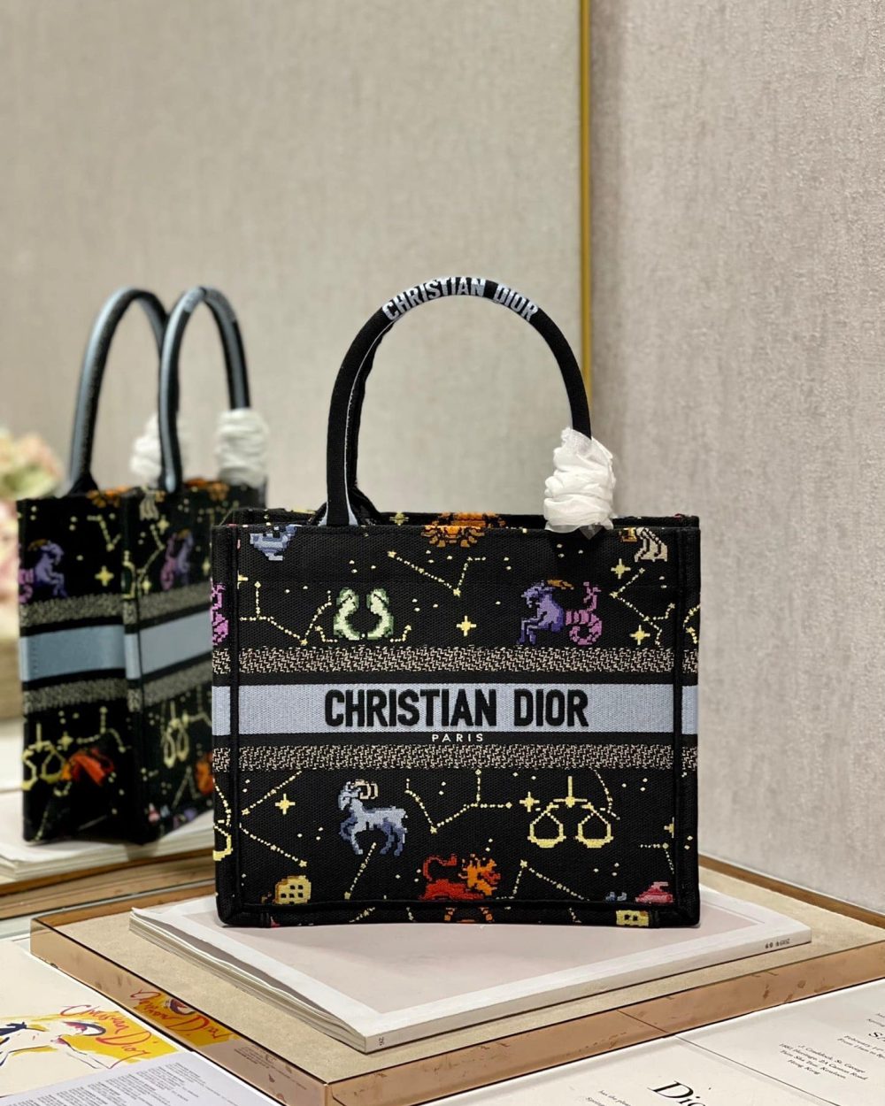 1:1 Replica Christian Dior Small Dior Book Tote Black, For Women, Women’s Handbags 26.5cm/10.5in CD