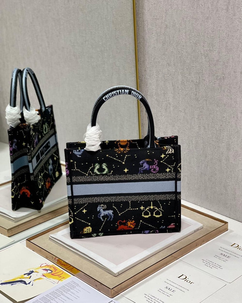 1:1 Replica Christian Dior Small Dior Book Tote Black, For Women, Women’s Handbags 26.5cm/10.5in CD